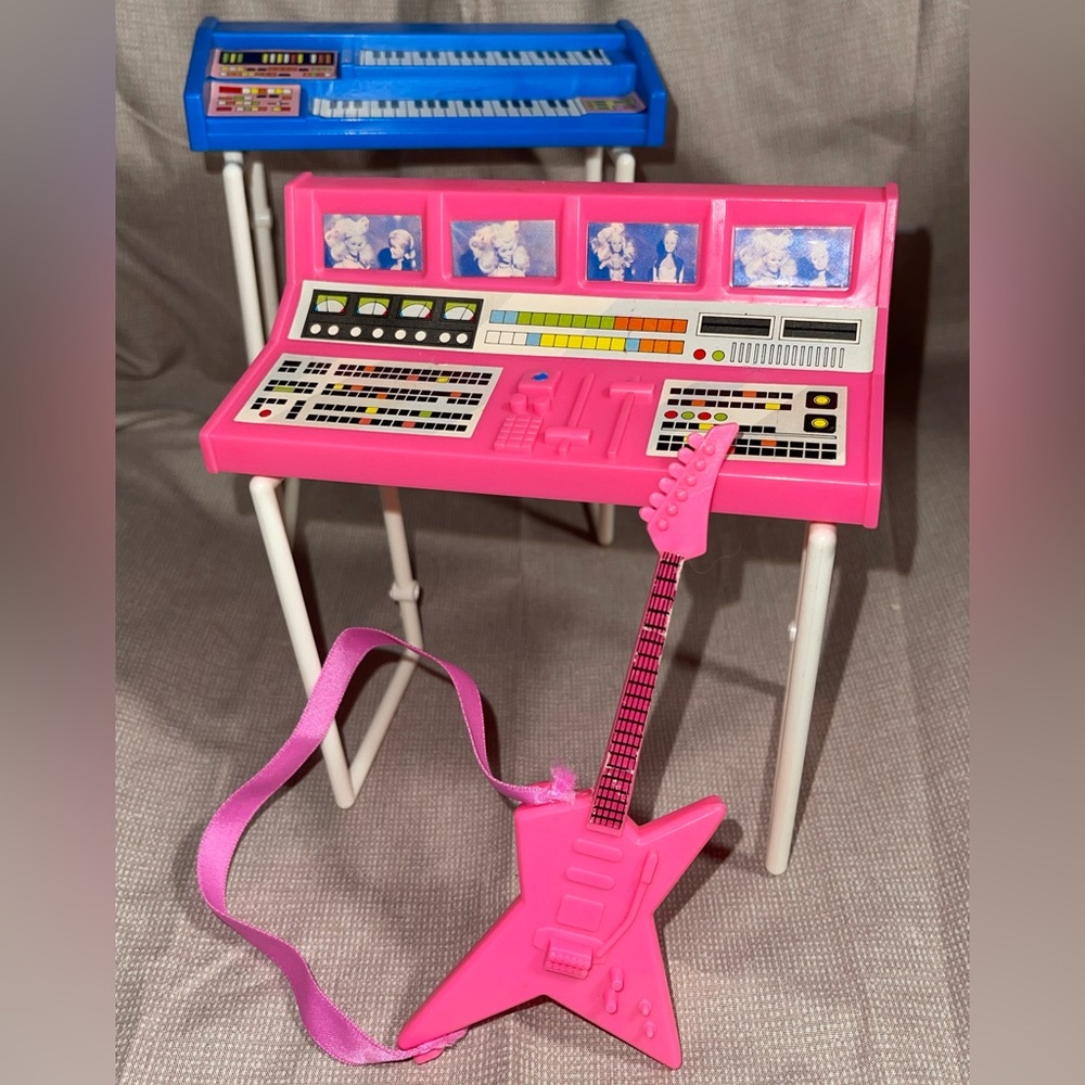 Vintage Barbie and the Rockers Keyboard Control Board & Guitar Set 80s